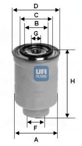 UFI 2437400 Топливный фильтр для VOLKSWAGEN