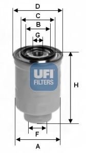 UFI 2444601 Топливный фильтр UFI для NISSAN