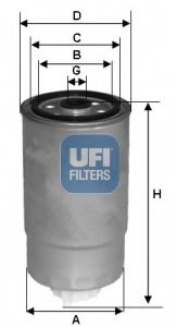 UFI 2452801 Топливный фильтр для DODGE