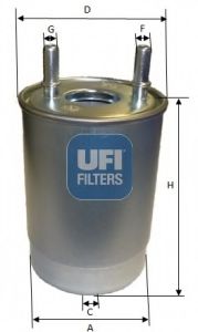 UFI 2411300 Топливный фильтр для RENAULT FLUENCE