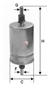 SOFIMA S1591B Топливный фильтр для CHEVROLET BERETTA