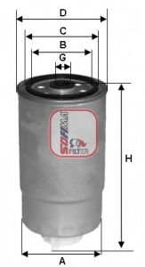 SOFIMA S1528NR Топливный фильтр для DODGE NITRO