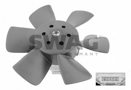 SWAG 30906990 Вентилятор системы охлаждения двигателя для VOLKSWAGEN