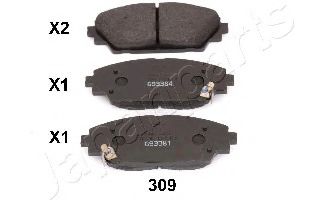 JAPANPARTS PA309AF Комплект тормозных колодок, дисковый тормоз  JAPANPARTS PA309AF Комплект тормозных колодок, дисковый тормоз