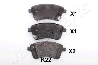 PA-K22AF JAPANPARTS Тормозные колодки PA-K22AF JAPANPARTS Тормозные колодки
