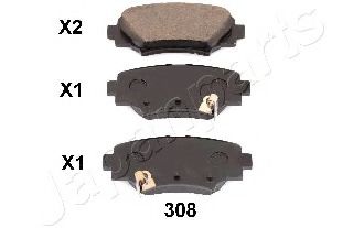 PP-308AF JAPANPARTS Тормозные колодки PP-308AF JAPANPARTS Тормозные колодки