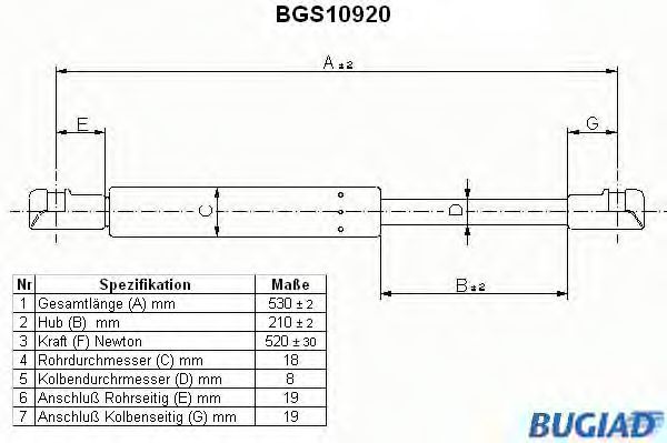 BUGIAD BGS10920 Амортизатор багажника и капота для BMW X5