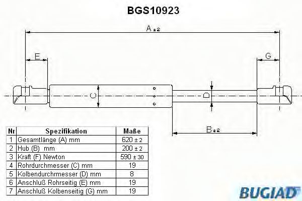 BUGIAD BGS10923 Амортизатор багажника и капота для BMW X3