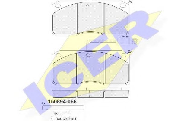 ICER 150894 Тормозные колодки ICER 