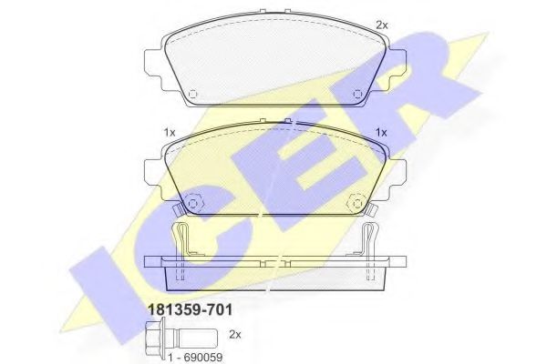 181359-701 ICER Тормозные колодки 181359-701 ICER Тормозные колодки