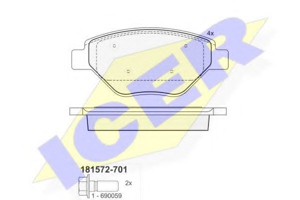 181572-701 ICER Тормозные колодки 181572-701 ICER Тормозные колодки