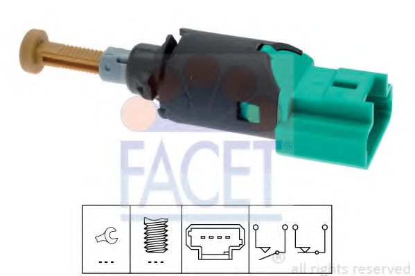 FACET 71213 Выключатель стоп-сигнала для FIAT SCUDO