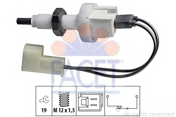 FACET 71076 Выключатель стоп-сигнала для LANCIA Y10