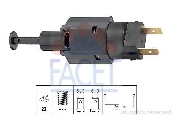FACET 71050 Выключатель стоп-сигнала для OPEL ASTRA