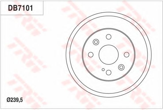 TRW DB7101 Тормозной барабан TRW для FORD