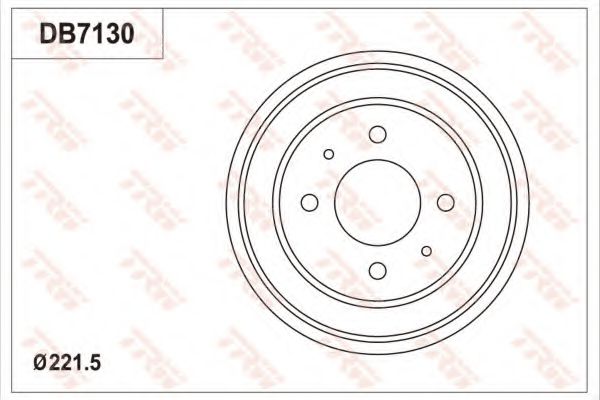 TRW DB7130 Тормозной барабан TRW для HYUNDAI