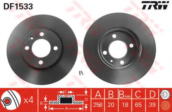 TRW DF1533 Тормозные диски для SEAT AROSA