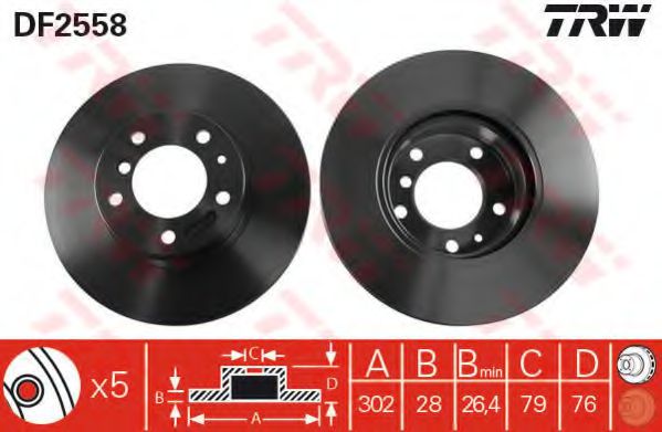 TRW DF2558 Тормозные диски для BMW