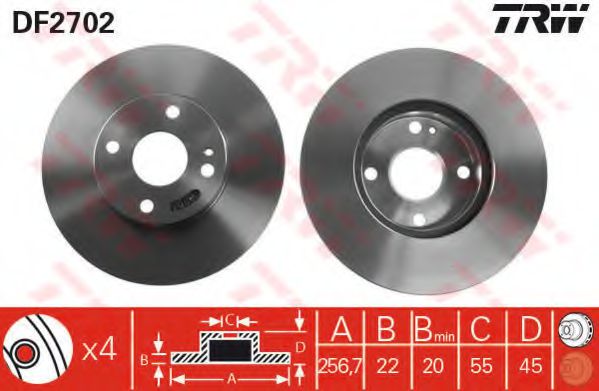 TRW DF2702 Тормозные диски для FORD USA