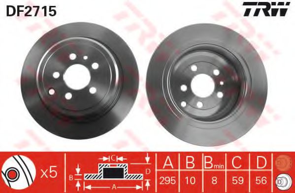 TRW DF2715 Тормозные диски для FIAT ULYSSE