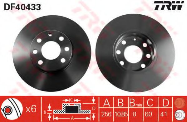 TRW DF4043 Тормозные диски для OPEL