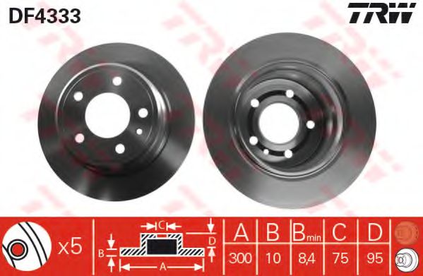 TRW DF4333 Тормозные диски для BMW