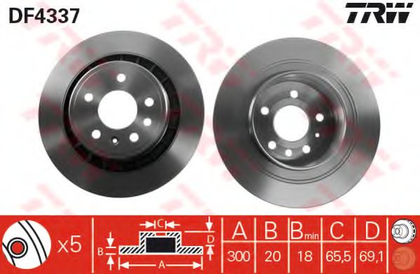 TRW DF4337 Тормозные диски для SAAB