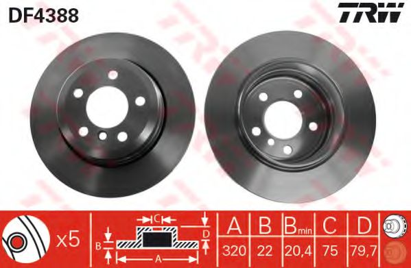 TRW DF4388 Тормозные диски для BMW X3