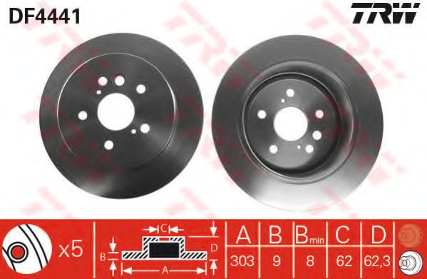 TRW DF4441 Тормозные диски для LIFAN X60
