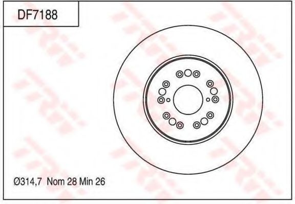 TRW DF7188 Тормозные диски для TOYOTA CELSIOR