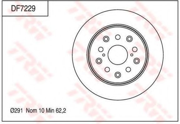 TRW DF7229 Тормозные диски для TOYOTA ROYAL