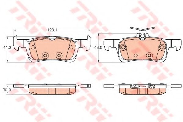 TRW GDB2037 Тормозные колодки TRW для PEUGEOT