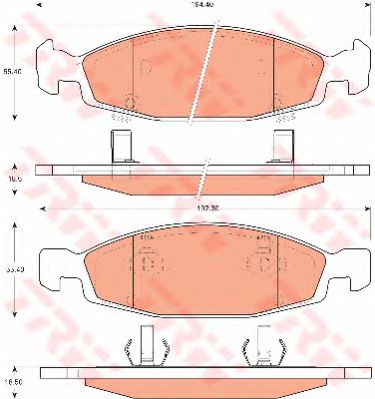 TRW GDB7686 Тормозные колодки и сигнализаторы  для JEEP (Джип)