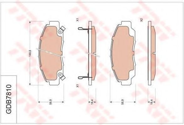 TRW GDB7810 Комплект тормозных колодок, дисковый тормоз 
