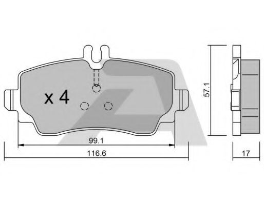 AISIN BPMB1003 Тормозные колодки AISIN для MERCEDES-BENZ