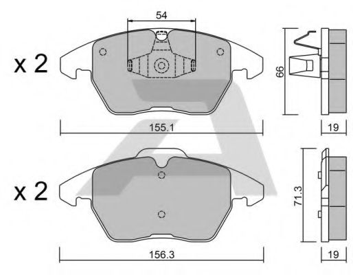 AISIN BPVW1006 Тормозные колодки AISIN для CITROËN C4