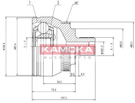 KAMOKA 7268 ШРУС KAMOKA для FORD