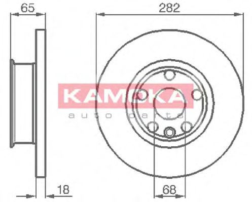 KAMOKA 1031124 Тормозные диски KAMOKA для VOLKSWAGEN