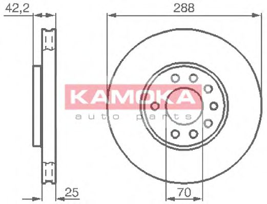 KAMOKA 1031620 Тормозные диски для OPEL CALIBRA