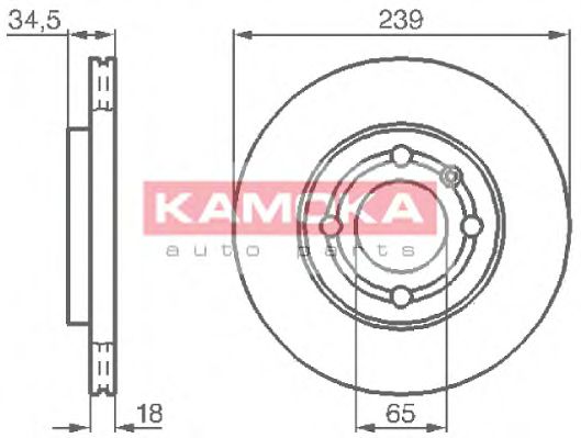 KAMOKA 1031624 Тормозные диски KAMOKA для VOLKSWAGEN
