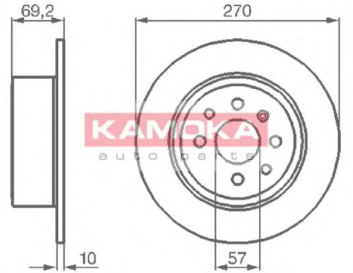 KAMOKA 1031628 Тормозные диски KAMOKA для OPEL