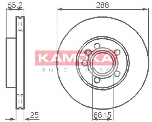 KAMOKA 1031691 Тормозные диски KAMOKA для VOLKSWAGEN