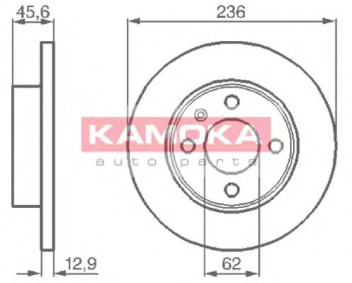 KAMOKA 1031750 Тормозные диски KAMOKA для VOLKSWAGEN