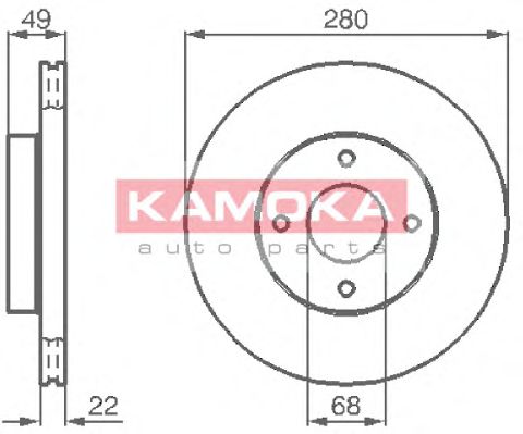 KAMOKA 1031918 Тормозные диски KAMOKA для NISSAN