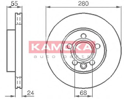 KAMOKA 1032020 Тормозные диски KAMOKA для VOLKSWAGEN