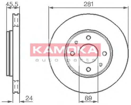 KAMOKA 1032136 Тормозные диски KAMOKA для MITSUBISHI