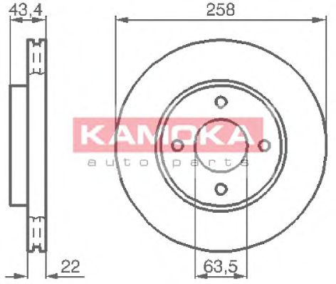 KAMOKA 1032144 Тормозные диски KAMOKA для FORD