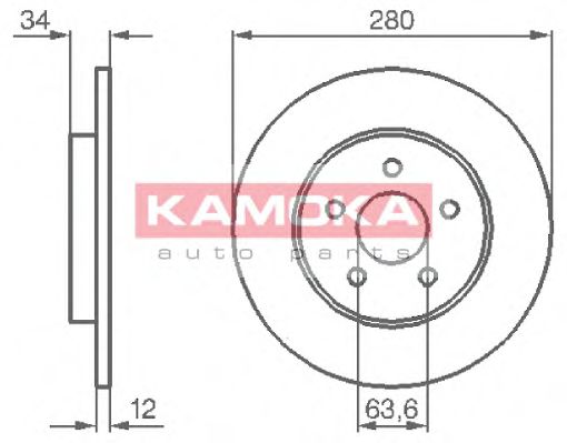 KAMOKA 1032252 Тормозные диски KAMOKA для JAGUAR