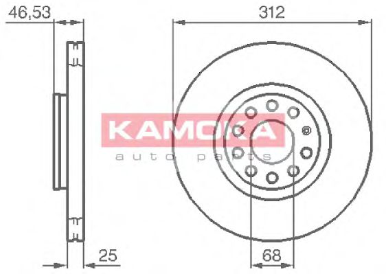 KAMOKA 1032312 Тормозные диски KAMOKA для SKODA