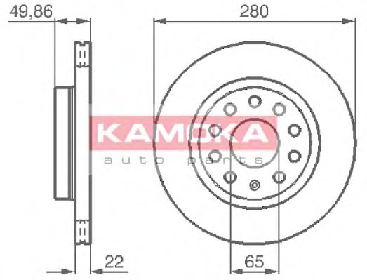 KAMOKA 1032446 Тормозные диски KAMOKA для SKODA